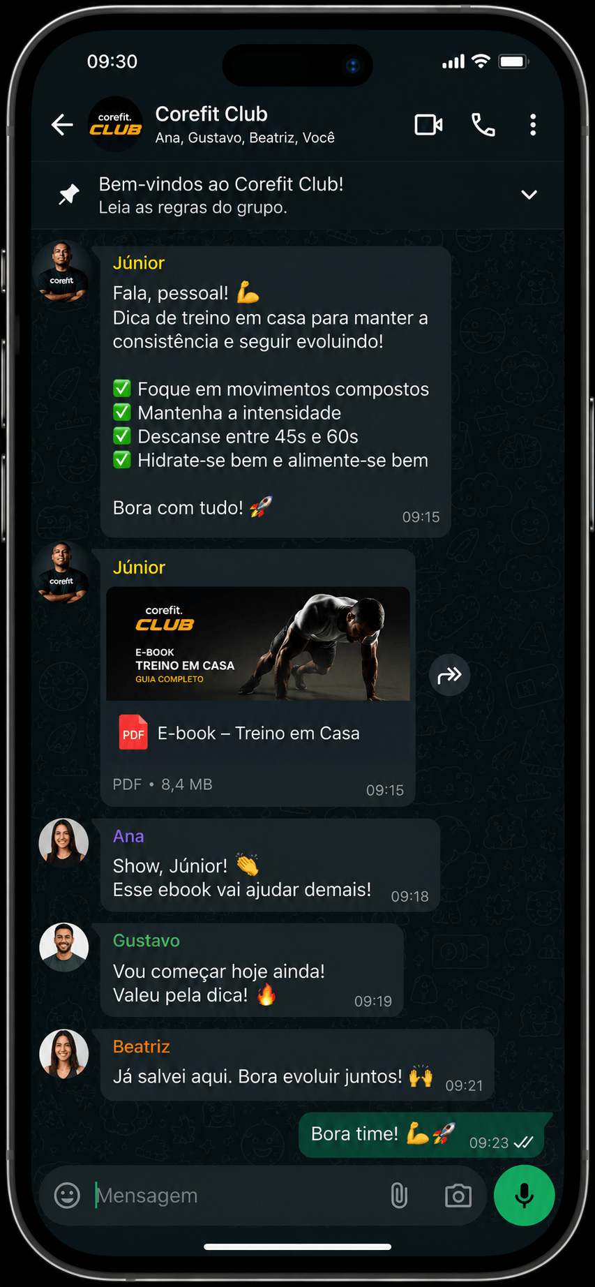 Corefit Club no celular